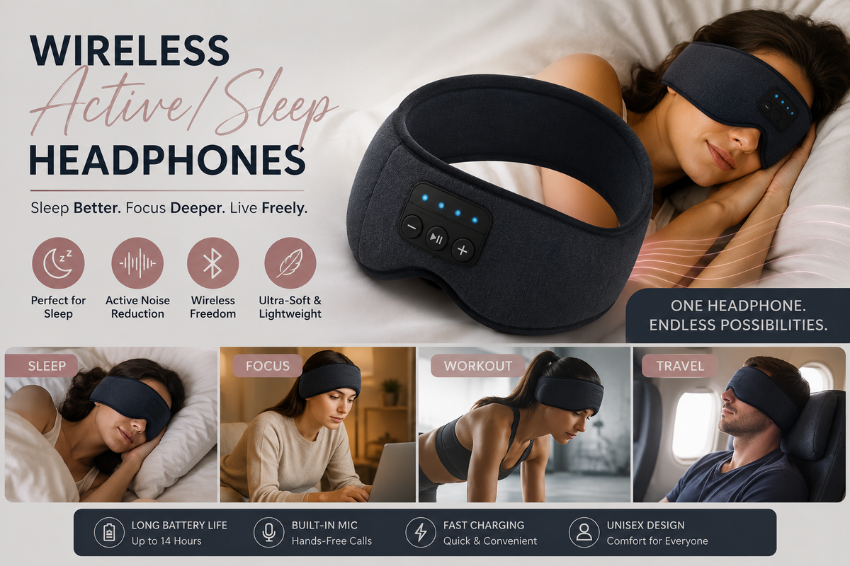 Wireless Active & Sleep Headband Headphones